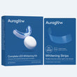 Auraglow Teeth Whitening Kit and 8% Whitening Strips Bundle — front view