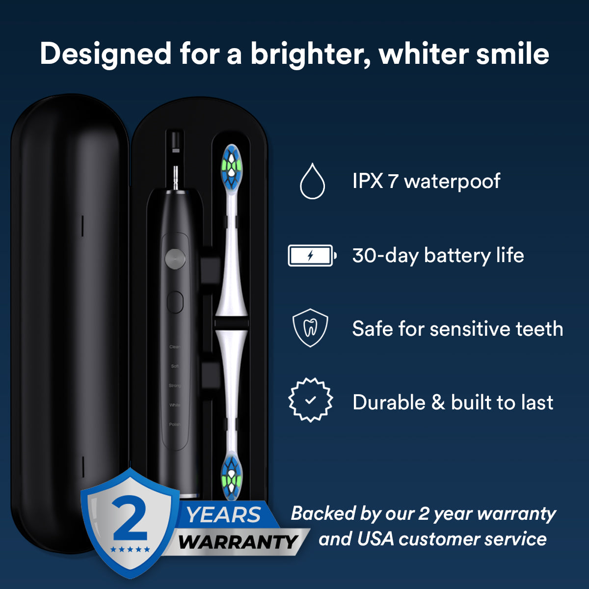 Auraglow Sonus Electric Toothbrush — detail view