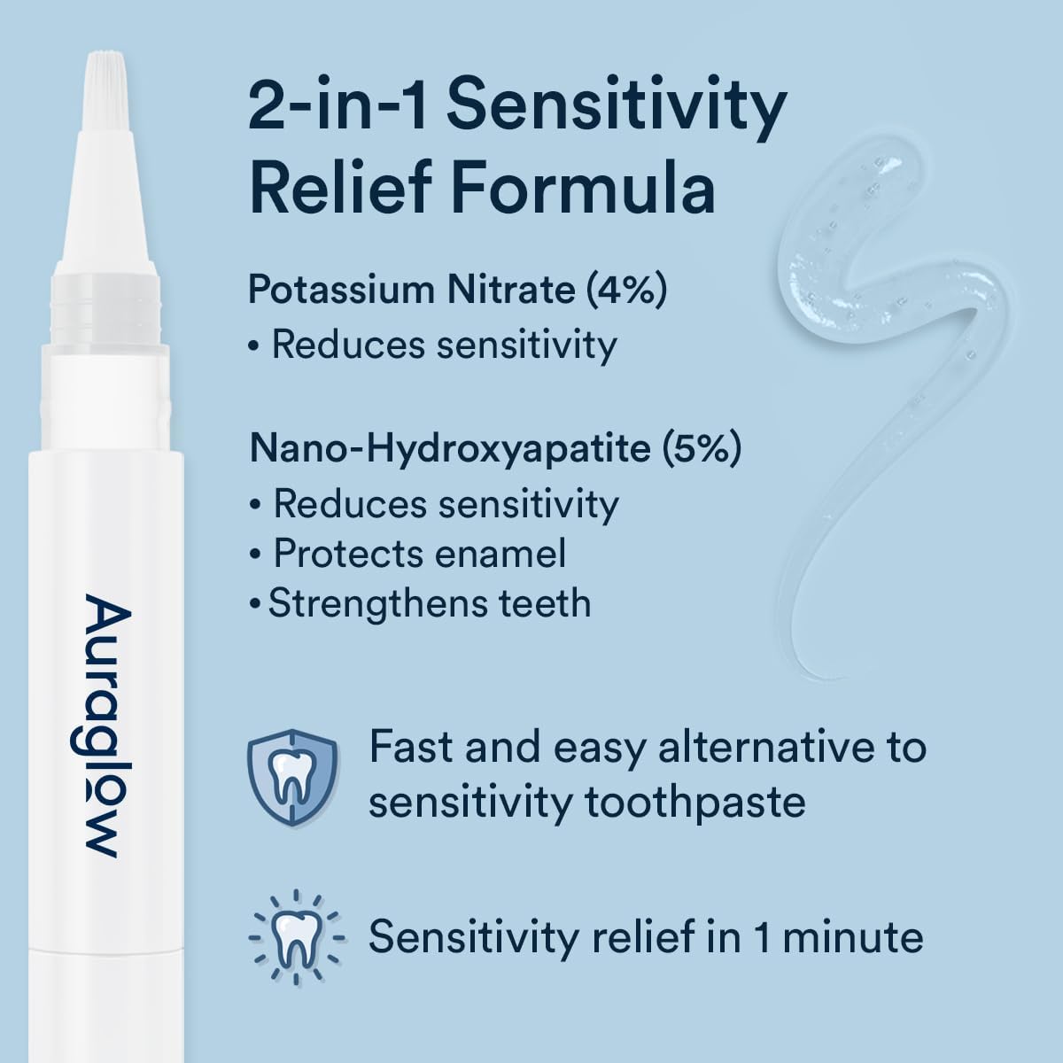 Auraglow Sensitivity Relief Gel — back view