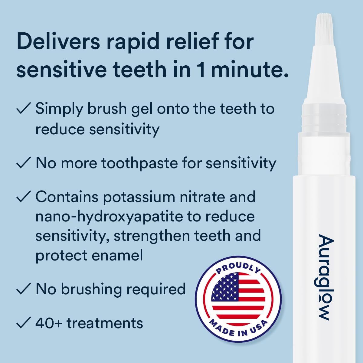 Auraglow Sensitivity Relief Gel — side view