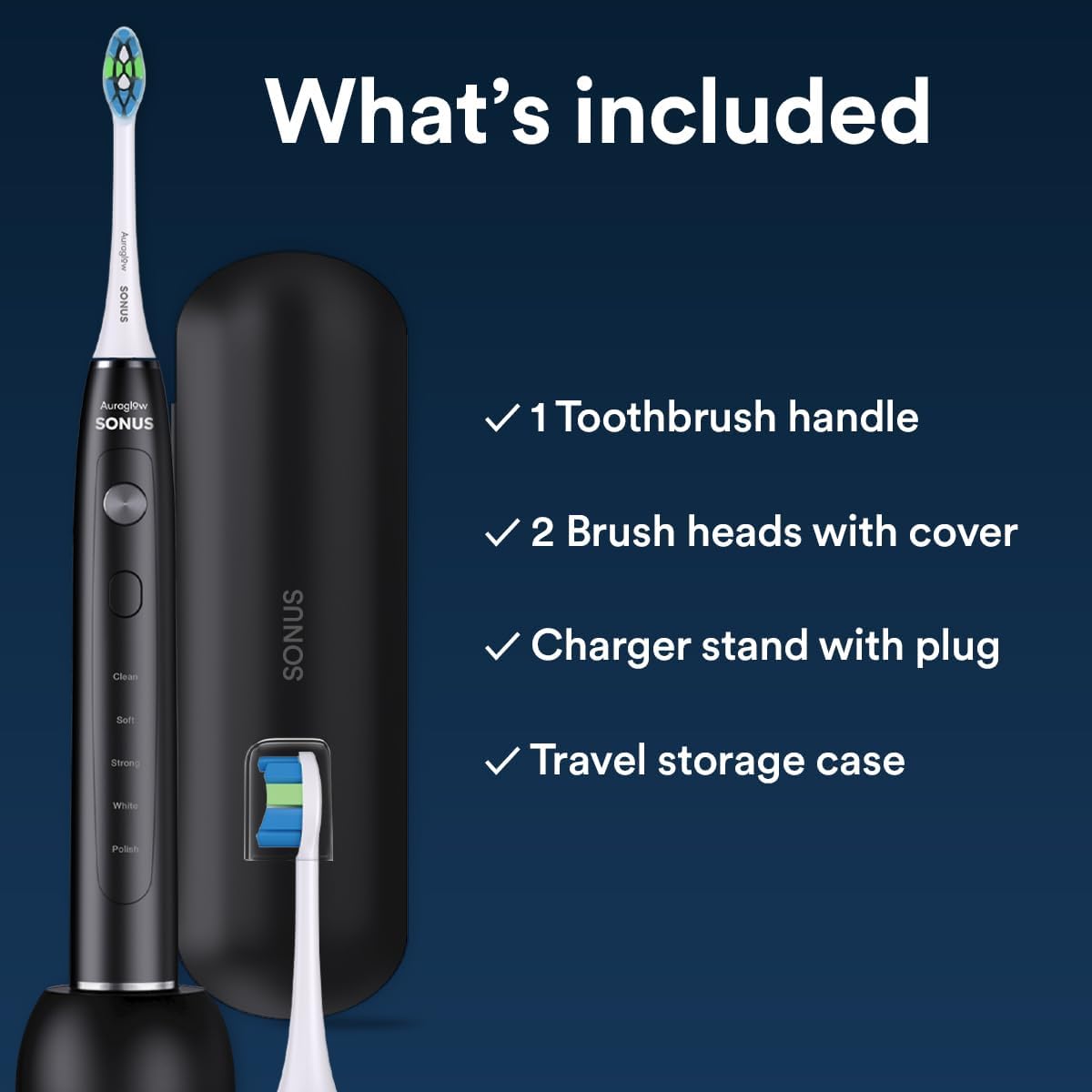 Auraglow Sonus Electric Toothbrush — in-use view
